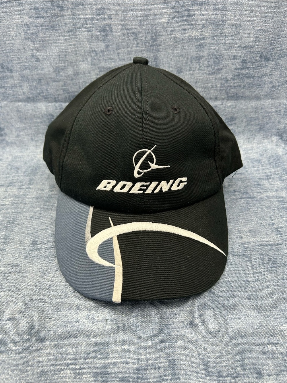 Boeing SnapBack adjustable hat men’s women’s embroidered logo black grey